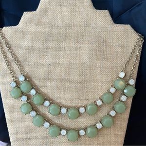 Ann Taylor Loft Double Layered Green Cupcakes & Rhinestones Necklace